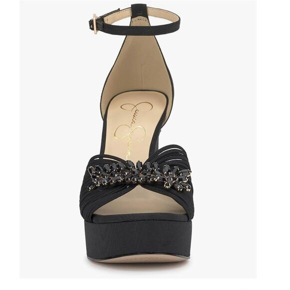 New Jessica Simpson Anissia Ankle Strap Platform Pump Black Formal 9M - Picture 1 of 13